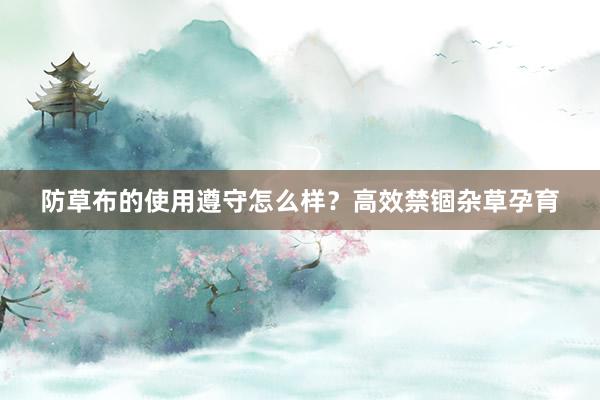 防草布的使用遵守怎么样？高效禁锢杂草孕育